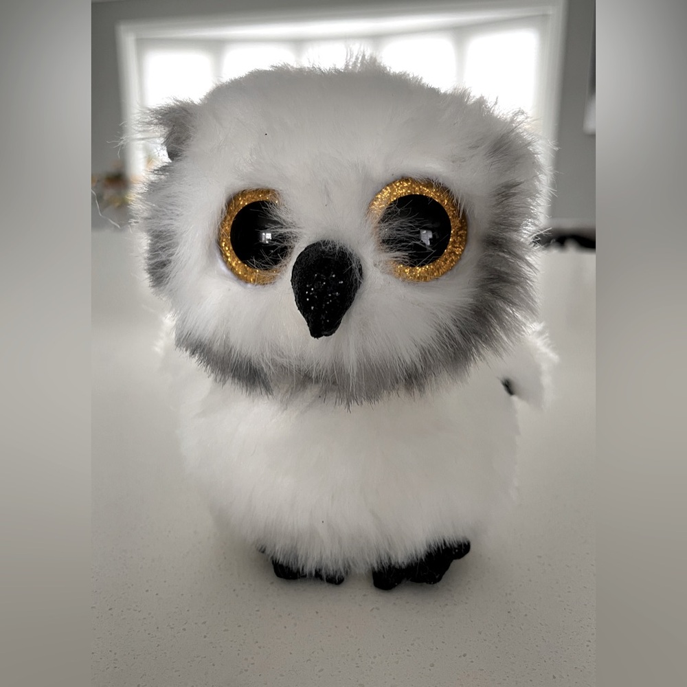 Plush Owl Toy - White and Black